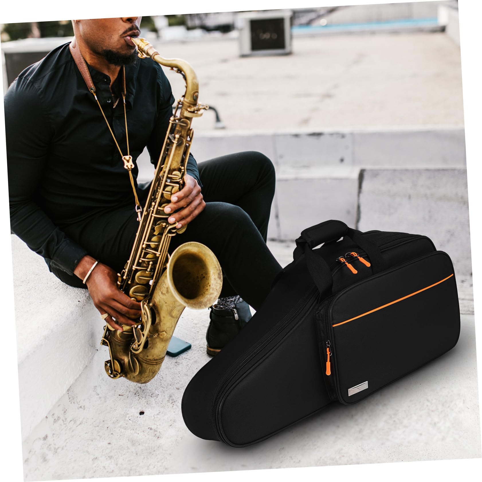 TOYANDONA Mochila Para Saxofón Alto Acolchada De 18 Mm, Resistente a Golpes Correas Dobles y Bolsillo Exterior, Para Músicos En Movimiento
