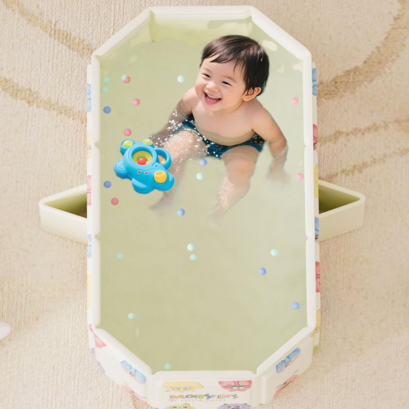Bañera plegable multiusos para recién nacidos con suave acolchado y base antideslizante segura para ahorrar espacio en casa