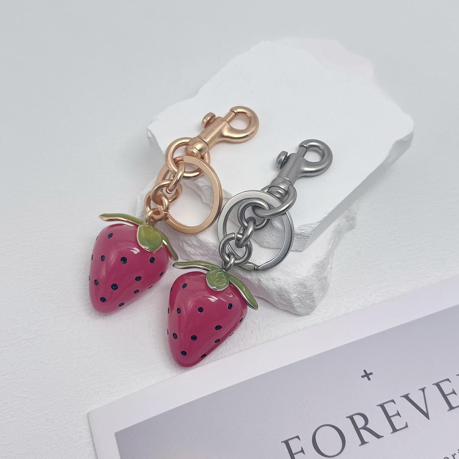 Strawberry Keychain - Cute Bag Charm, Kawaii Strawberry Purse Charm, Fruit Key Chain Gift for Women Girls - Image 5