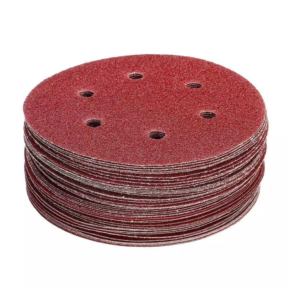 Dischi abrasivi da 9 Pollici, 6 Fori, 225 mm, Grana 40-2000, Carta vetrata Floccata, levigatrice orbitale, Carta vetrata in ossido di Alluminio con Gancio e Passante, gr