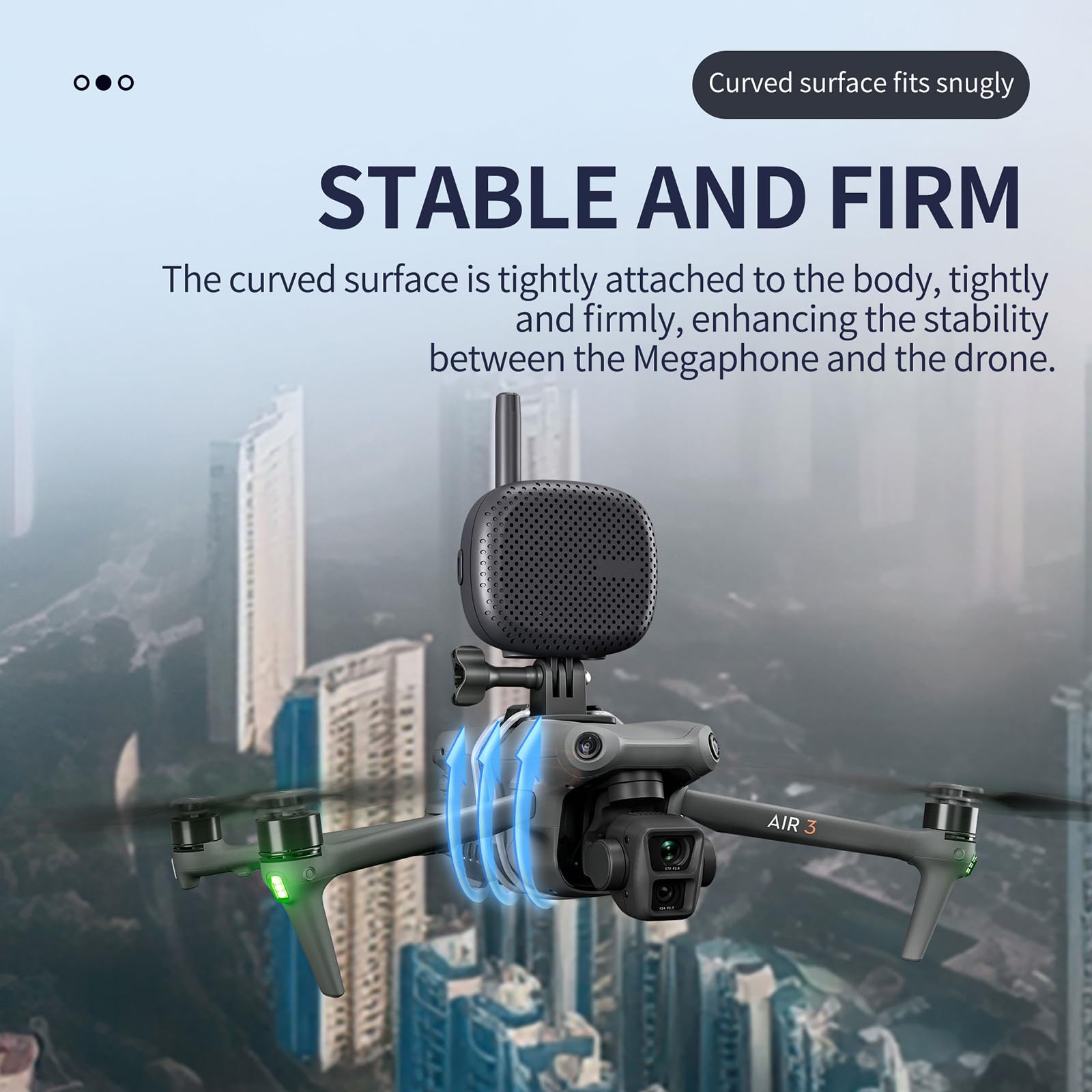 Drone Megaphone with Walkie-Talkie Large Volume Shouting Device 3KM Distance Remote Control Compatible for Mavic 3/3Pro