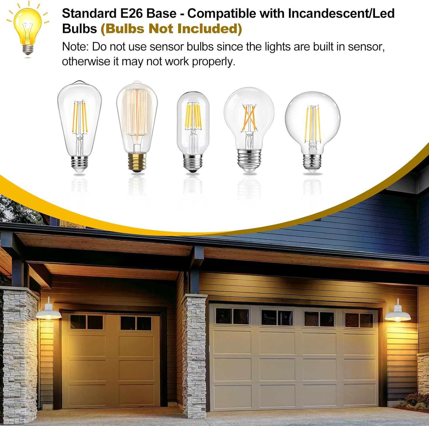 TOBUSA 2-Pack Dusk to Dawn Outdoor Wall Lights, Waterproof Farmhouse Gooseneck Barn Lights, 11.5'' White Outside Wall Sconces for House, Porch, Garage