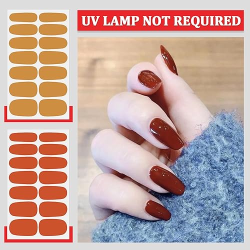 Miniatura 10 de SILPECWEE 16 hojas de calcomanías de esmalte de uñas azules para mujer, con purpurina de color sólido, tiras de esmalte de uñas, tiras de uñas de