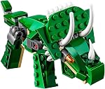 LEGO Creator 3 en 1 Jouet Dinosaure Puissant, Se transforme de T. rex en Tricératops en Ptérodactyle, Super Cadeau pour Garçons et Filles de 7 à 12 Ans, 31058