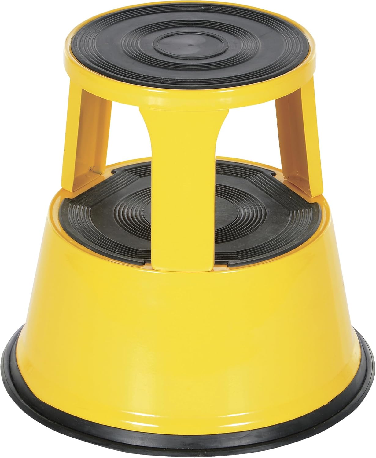 Vestil STEP-17-Y Steel Rolling Step Stool 17 In. Top Step Height 500 Lb. Capacity Yellow