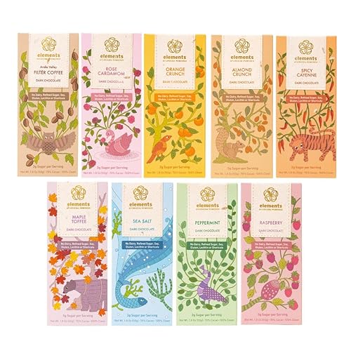 Miniatura 5 de Elements Truffles  Barra de chocolate libre de lácteos  Sin gluten, sin OGM, natural y totalmente orgánica  Barra de chocolate sana inspirada por