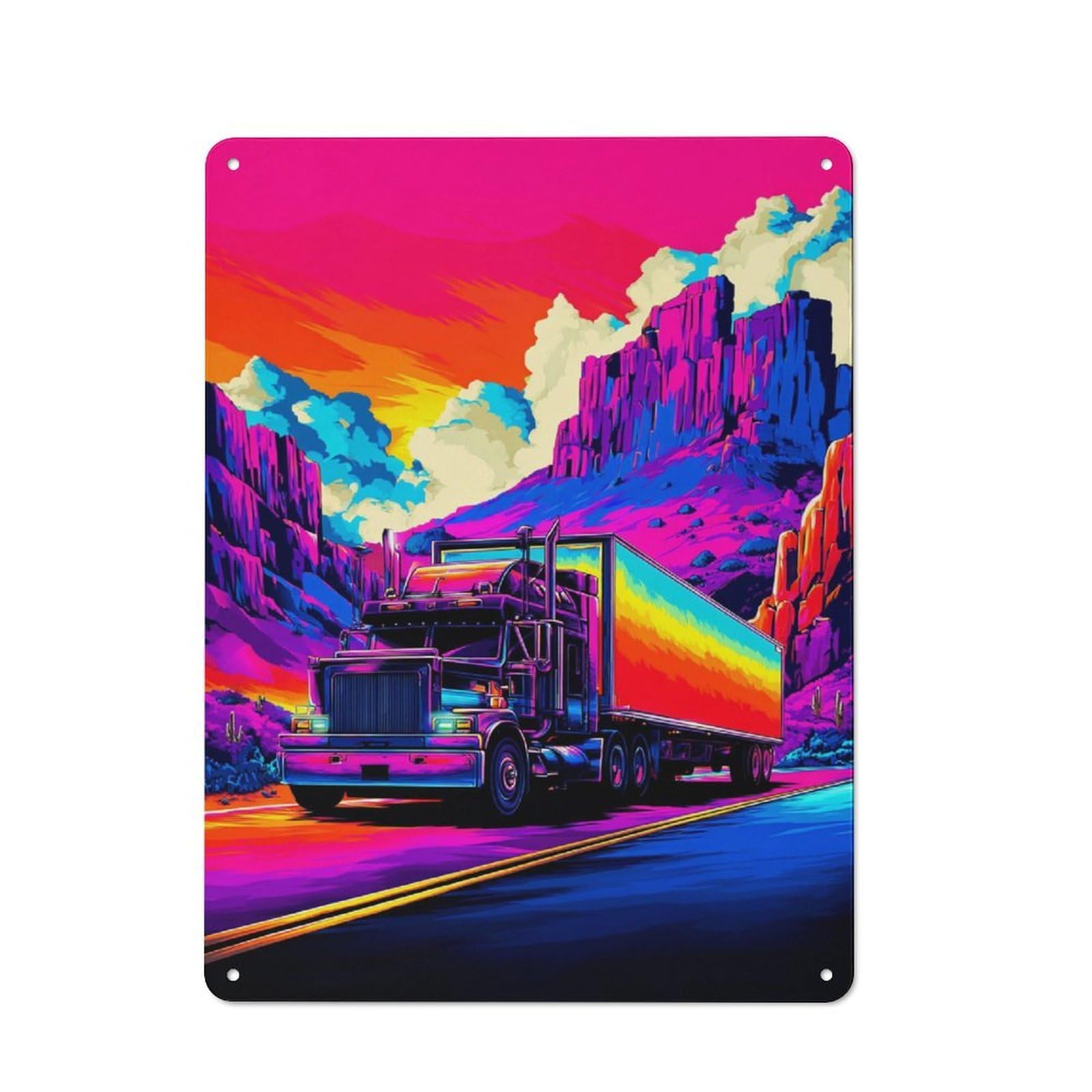 Vibrant Road Trip Adventure -1 Retro Metal Sign 40x30cm for Garden Room Or Summerhouse, A Decorative Metal Sign for Garden Rooms And Summerhouses
