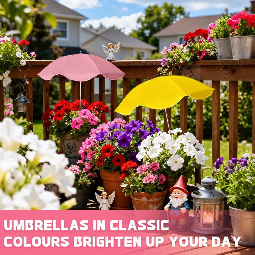 Pflanzenschirm, 2 Stück Sonnenschutz für Pflanzen Ø 60 cm, Verstellbare Pflanzenschirme für Draußen, Sonnenschirm Mini für Topfpflanzen Blumen Gemüse
