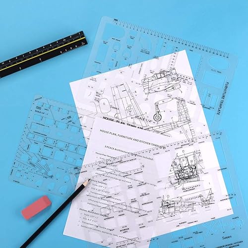 Miniatura 7 de Sooez Plantillas arquitectónicas plantilla de plan de casa plantilla de diseño de interiores plantilla de muebles kit de plantillas de dibujo