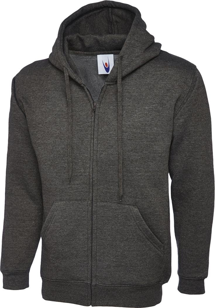 Shoppersbay Uneek Uc504 Adults Classic Full Zip Hooded Sweatshirt Charcoal Xs