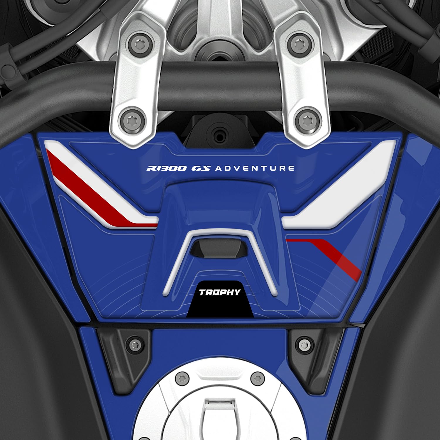 Az Graphishop Adesivo Vano porta oggetti in Resina effetto 3D Compatibile con Bmw R 1300 GS Adventure Protezione da urti e graffi Made in Italy FM-1150 (Trophy)