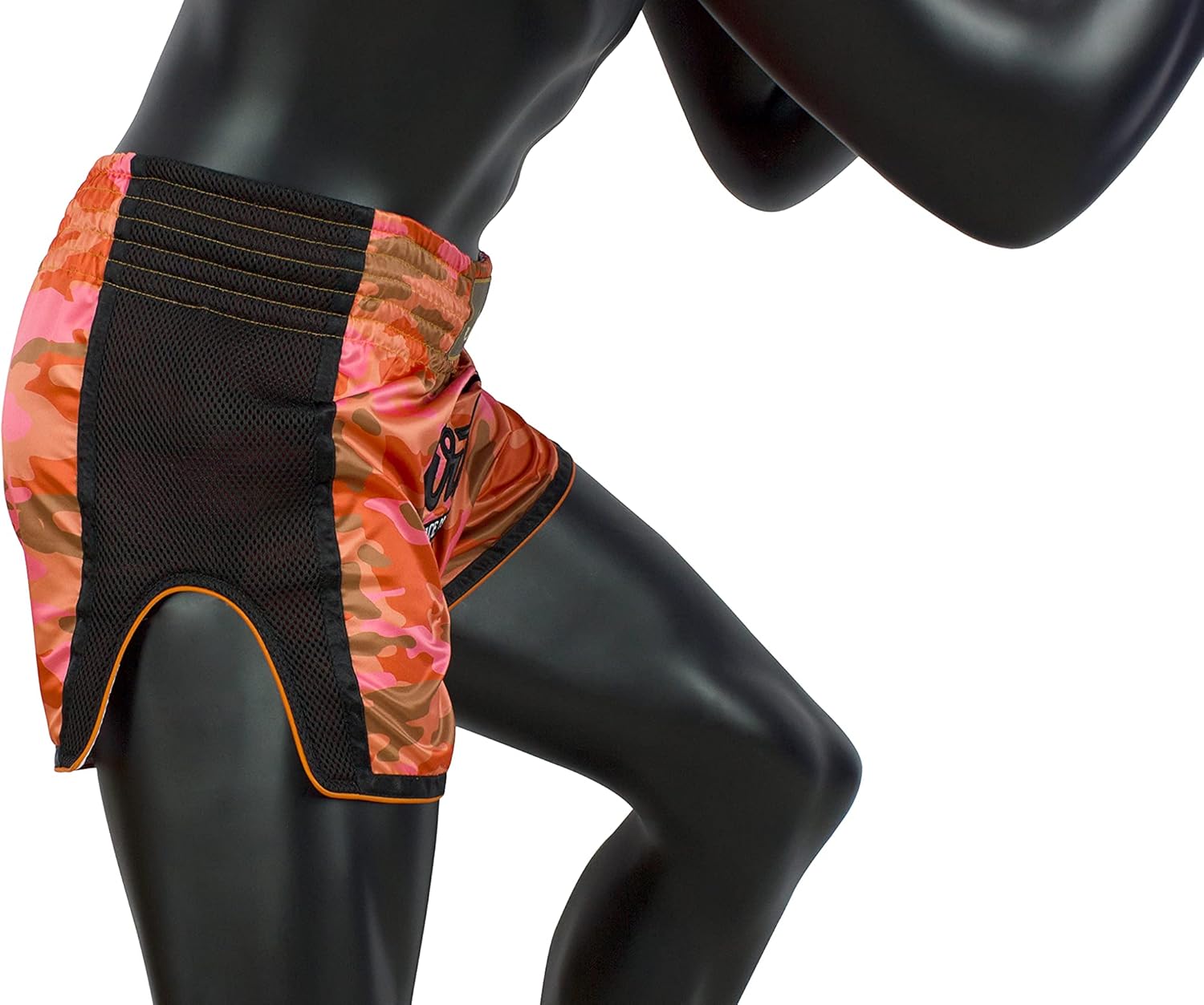 Fairtex Slim Cut Muay Thai Boxing Shorts - BS1711 (Orange Camo, Small)