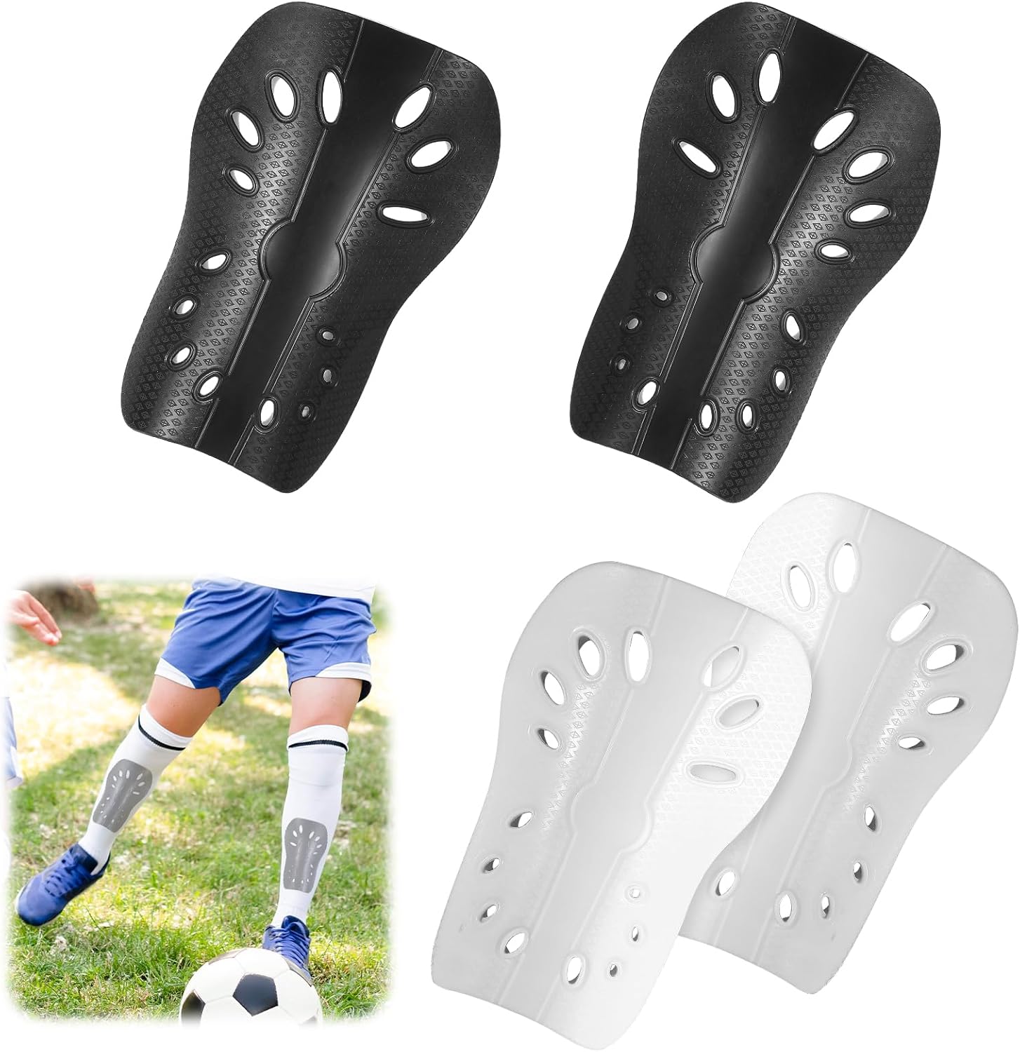 Kids Soccer Shin Guards, Comfortable Mini Shin Guards, Breathable Shin Pads Soccer for Teenagers Youth, Protective Girls Boys Soccer Shin Guards Reduce Shocks (2 pair)