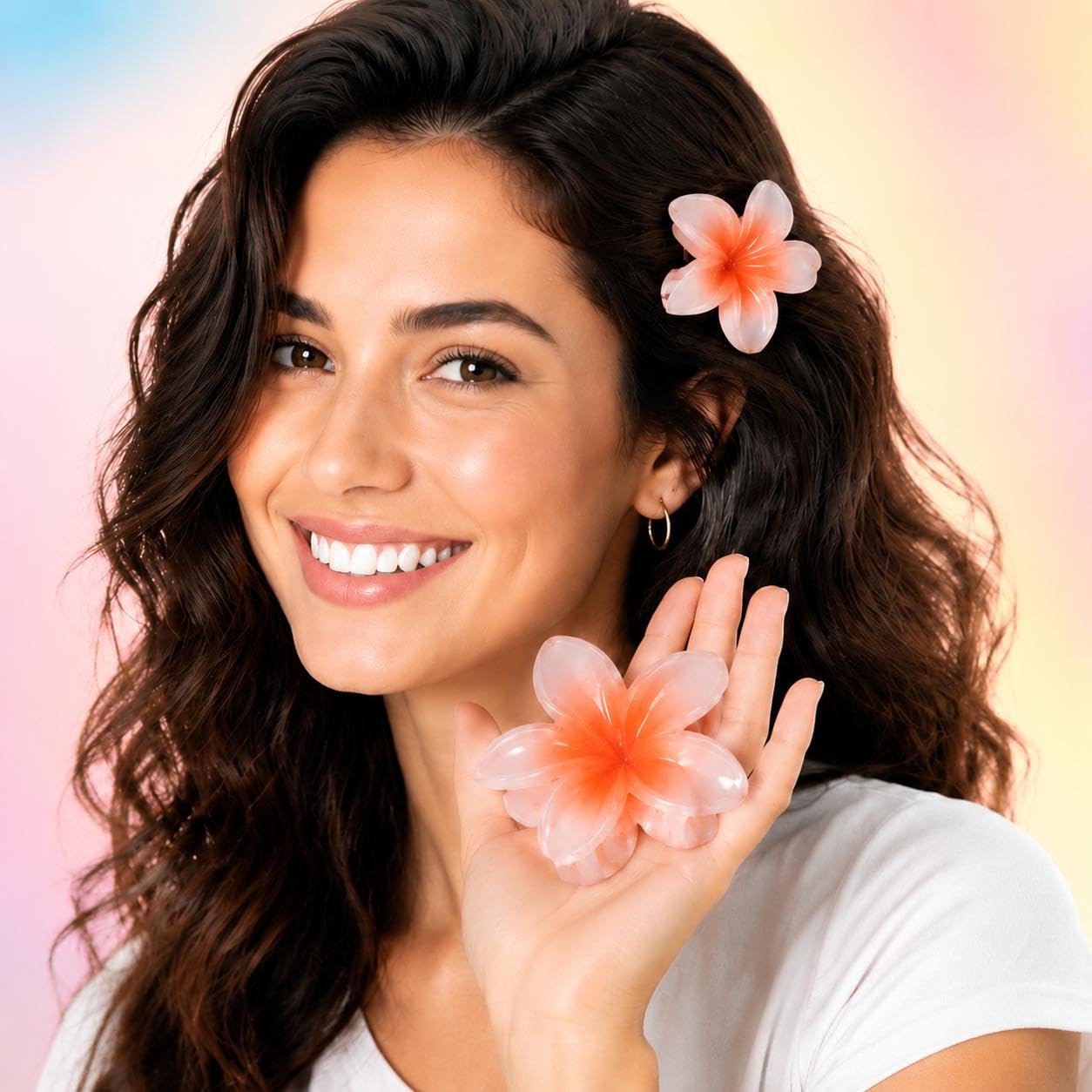 Transparent Bauhinia Flower Hair Clip, Plastic Resin Hair Accessory for Everyday Hairstyles, Parties and Dressy Looks
