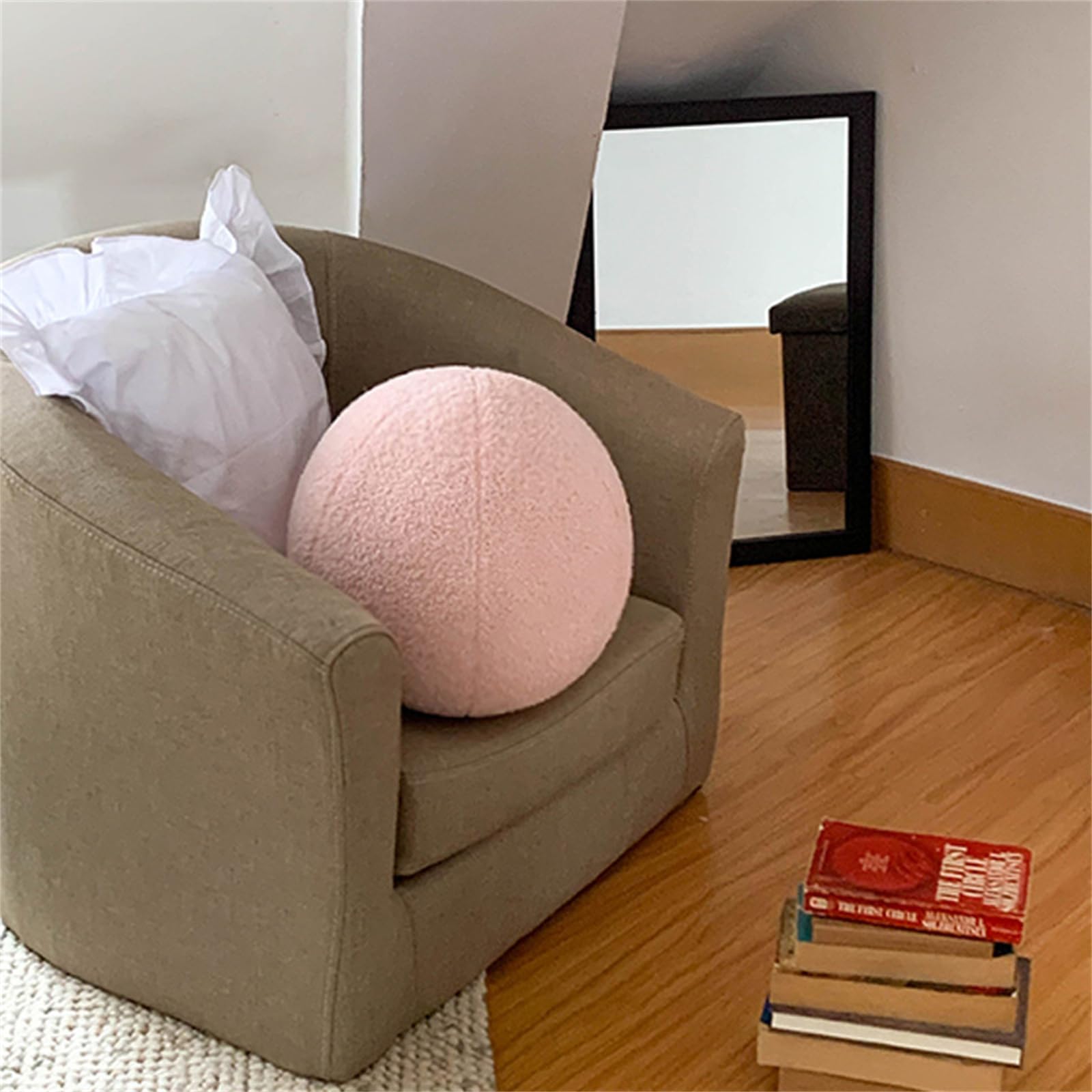 Ueiwffzo 30cm Kugelkissen 3D Runde Plüschkissen Weiches Kugelförmiges Zierkissen mit Reißverschluss, Ball Dekokissen Plüschtier für Sofa Boden Deko (Blau) Küche, Haushalt & Wohnen