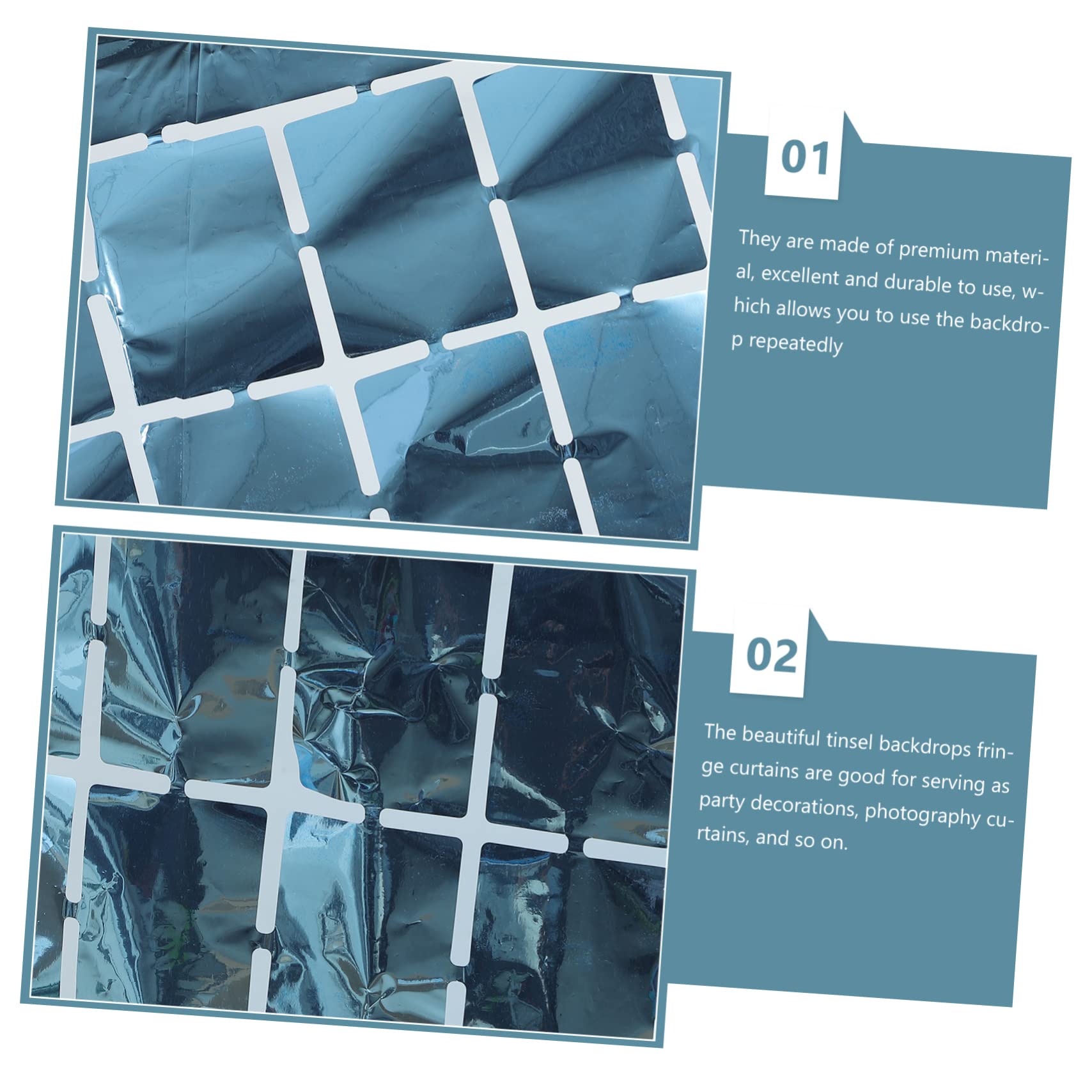 BELLIFFY 2pcs Tinsel Foil Fringe Curtains Unique Backdrop Decoration for Weddings Birthdays and Parties Shimmering Event Decor Gorgeous Gloss and Versatile Use