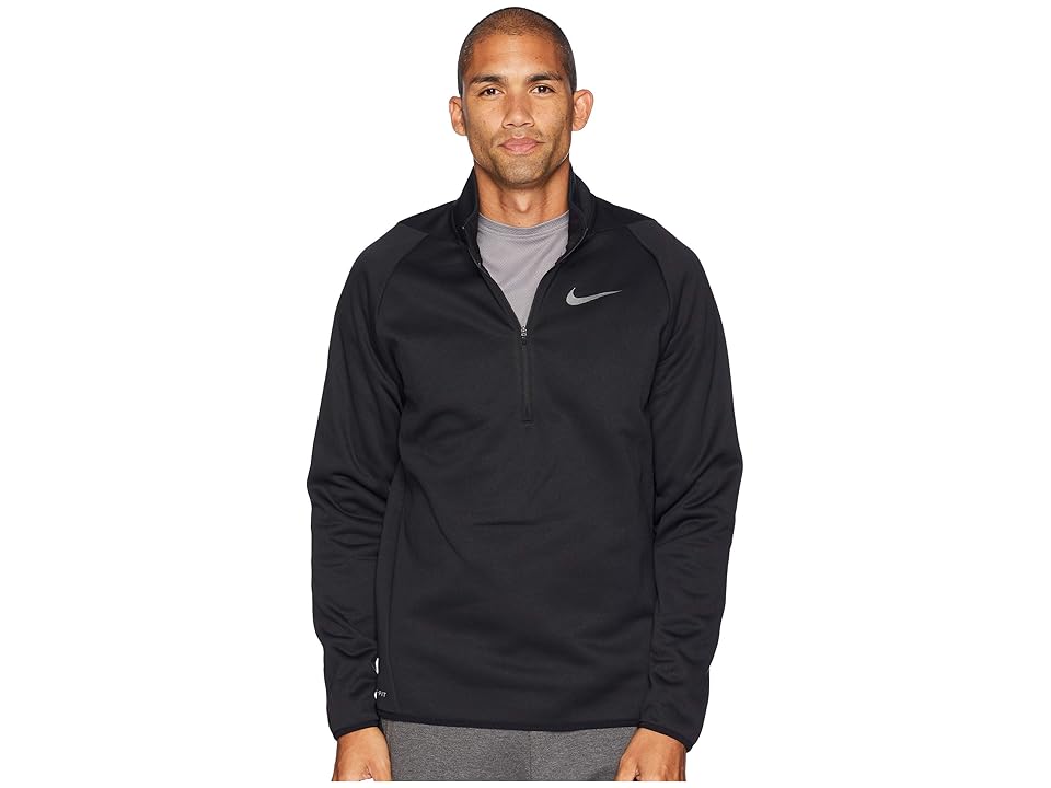

Nike Thermal Top Long Sleeve 1/4 Zip (Black/Dark Grey) Men's Clothing