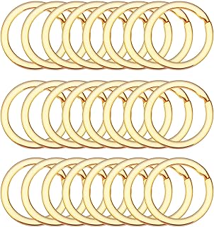Evaluemart Golden Round Shape Key Ring 25 MM Dia, Flat Key Chain Metal Split Ring for Organizing Keys (Pack of 30)-picture-53