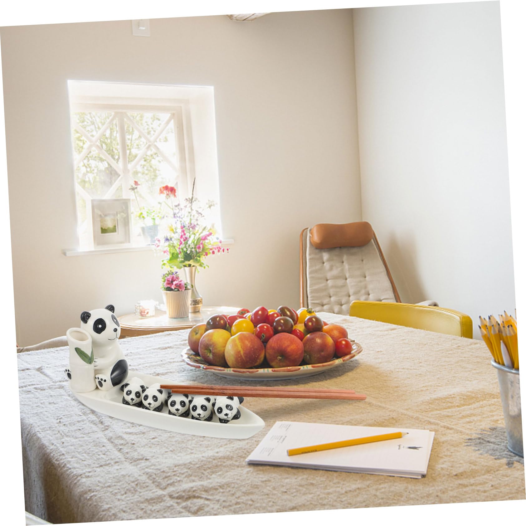 MAGICLULU Repose-Baguettes Panda en Céramique, 1 Set Blanc pour Baguettes