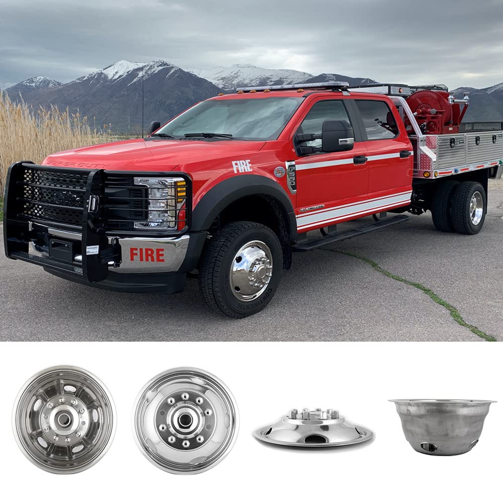 Buy Puermto 4pcs 19.5inch Polished Stainless Steel Dually Wheel