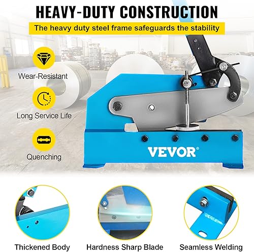 Miniatura 3 de VEVOR Cizalla de placa de mano de 8 pulgadas, cortador de metal manual de grosor de 14 de pulgada de grosor, máquina de corte de marco de acero de
