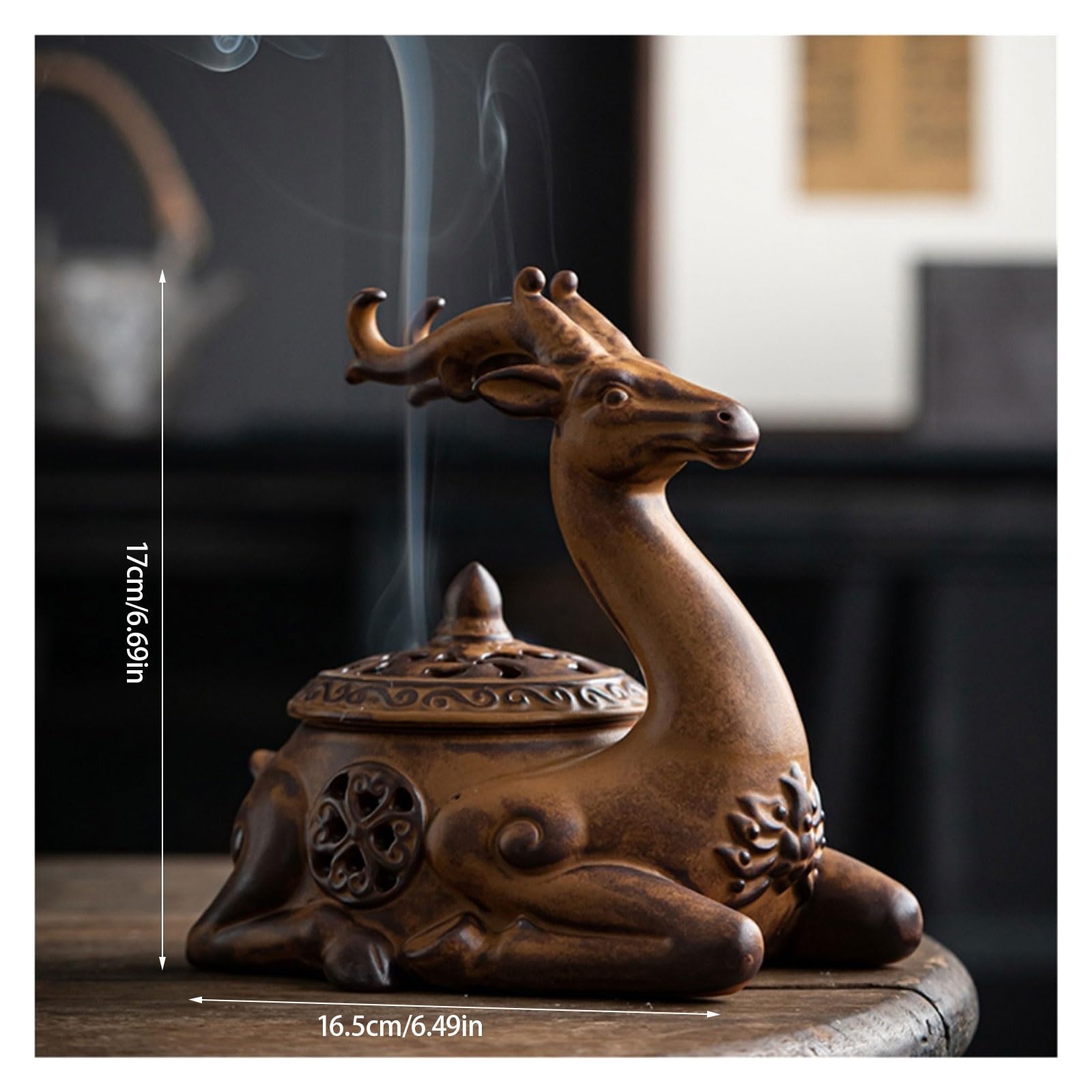 Amazon.com: NEKCOCO Incense Holder Chinese Style Ceramic Deer