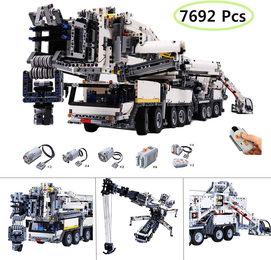 Yavso 7692Pcs Liebherr Crane Custom Building Blocks with RC Motor, Hardest Building Kit Construction Toy Gift for Adult
