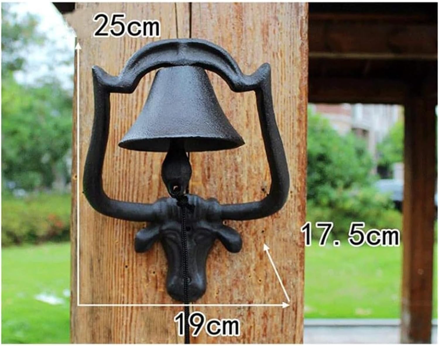 Cast Iron Dinner Bell, Outdoor Bell, Cast Iron Wall Hanging Bell Creative Bull Head Hyperbolic Doorbell Antique Wall Mounted Doorbell