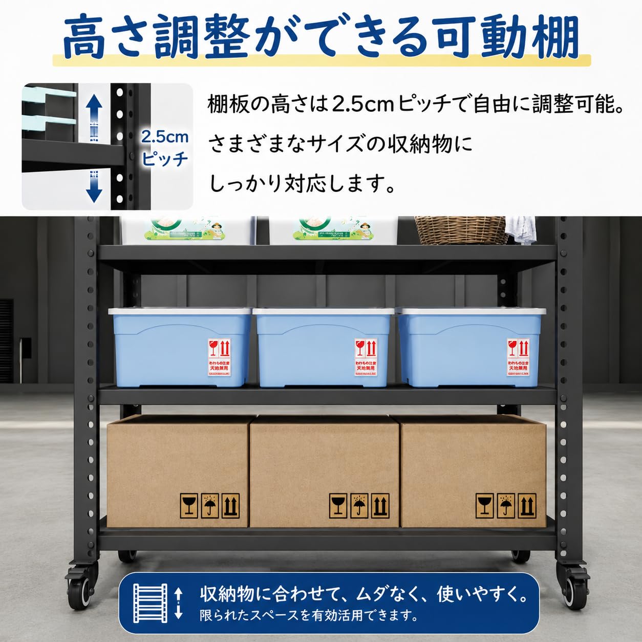 Amazon.co.jp: WH-IWOS スチールラック 業務用 4 段 耐荷重 200kg / 段