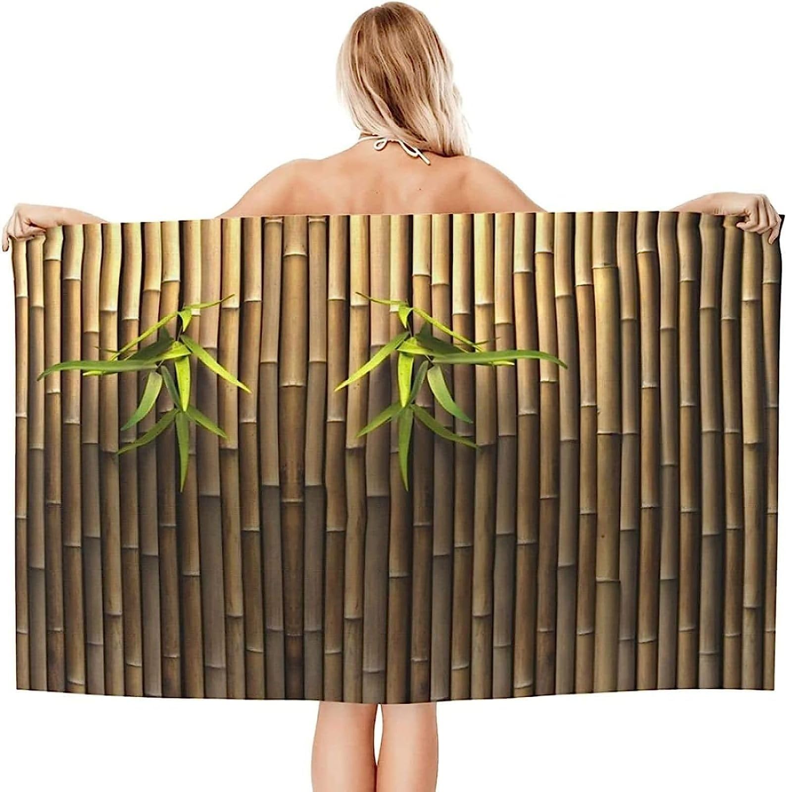 Bambus Strandtuch Groß 150x200 cm, Weich Schnell Trocknen Microfaser Handtücher, 3D Strandhandtuch Bambus Strandtücher Badetuch Strandlaken Handtuch Herren Frauen Badetücher