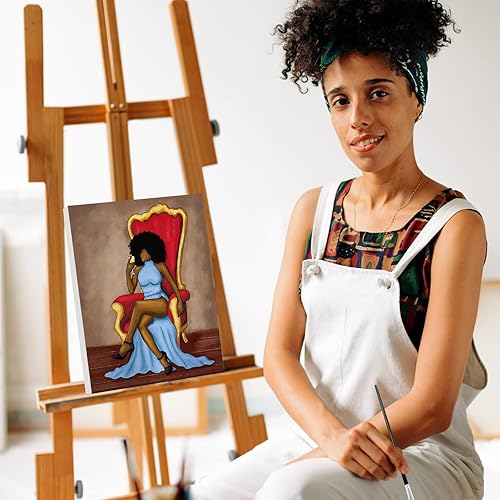 Miniatura 5 de Nuberlic Juego de 4 piezas de 8 x 10 pulgadas para fiesta de pintura elegante para dama, lienzo predibujado para pintar para adultos y niños, Afro