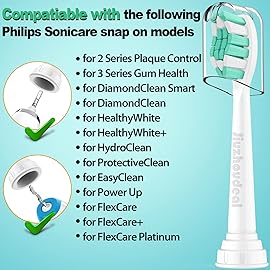 Jiuzhoudeal Replacement Toothbrush Heads Compatible with Philips Sonicare C2 Plaque Control Protective Clean 4100 5100 6100 Electric Toothbrush, 8-Pack Sonic Brush Heads