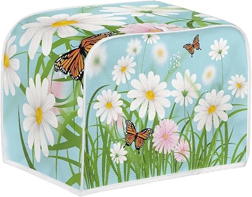 Miniatura 2 de Eheartsgir Daisy - Cubierta para tostadora de mariposa, para hacer pan, resistente a las manchas, cubierta para electrodomésticos pequeños,