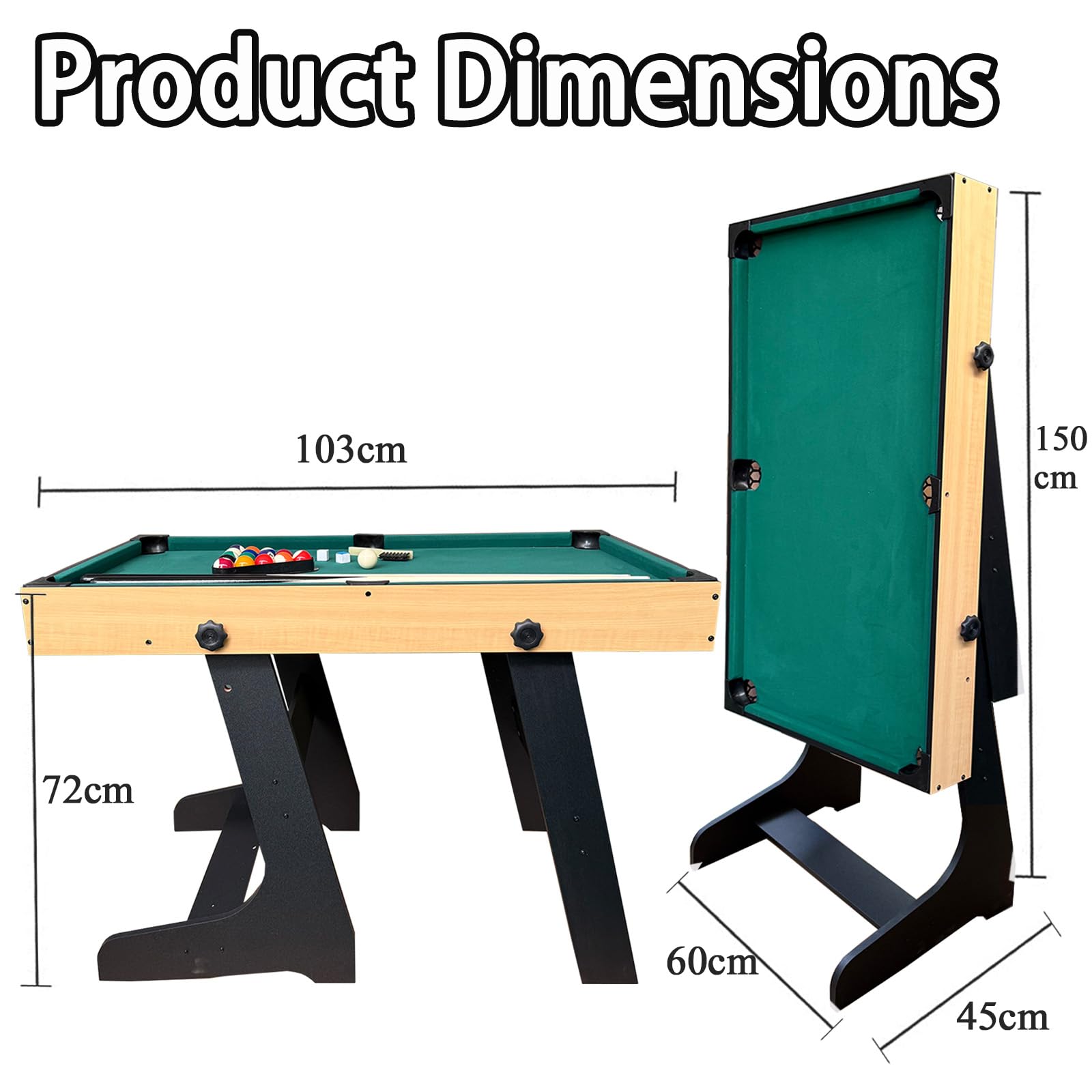 Mesa Multijuegos 12 en 1 Plegable con Futbolín, Billar, Tenis de Mesa, Hockey, Tejo, Bolos, Ajedrez, Damas, Backgammon y póquer, con Todos los Accesorios incluidos