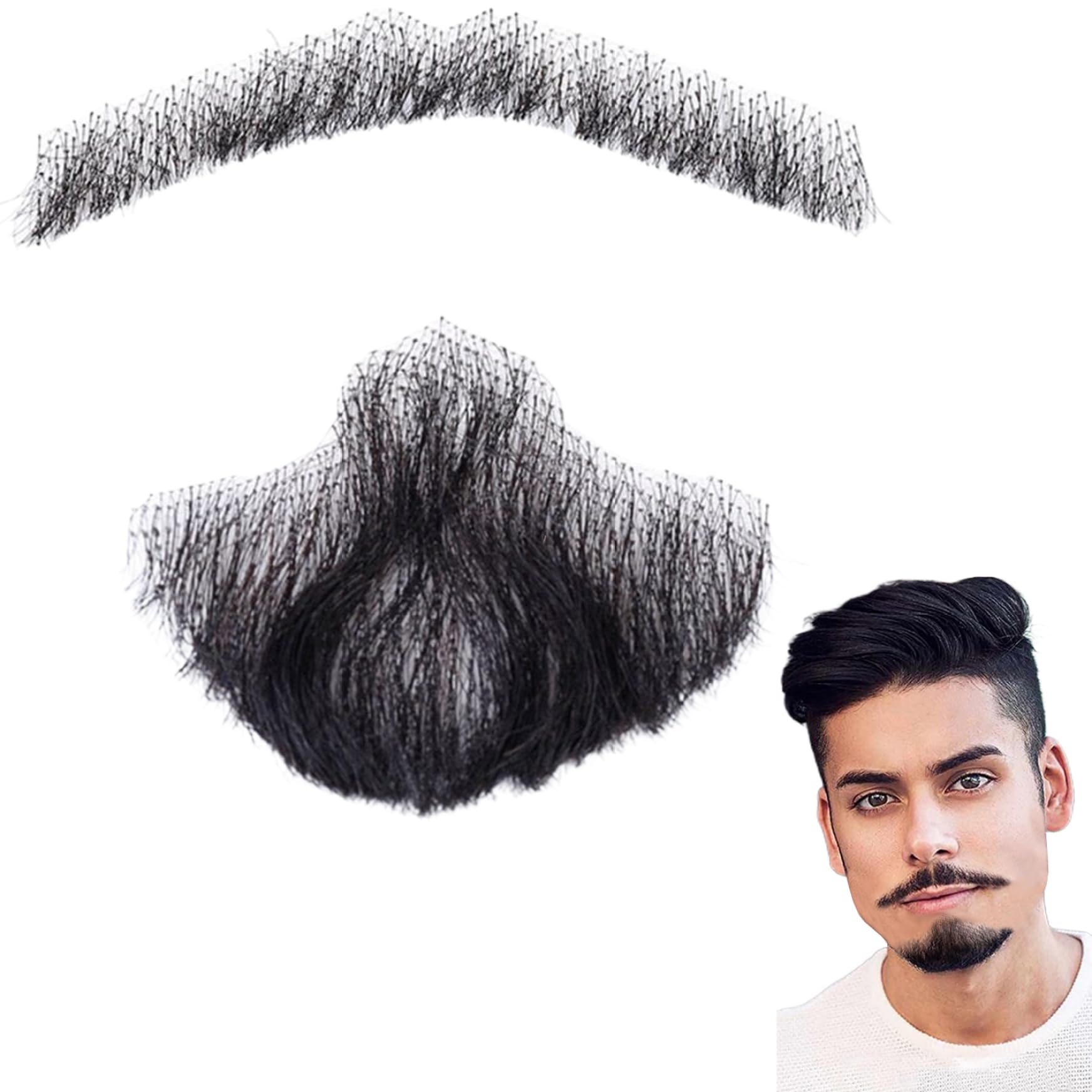 Bigote falso barba falso cabello humano barba realista bigote falso invisible