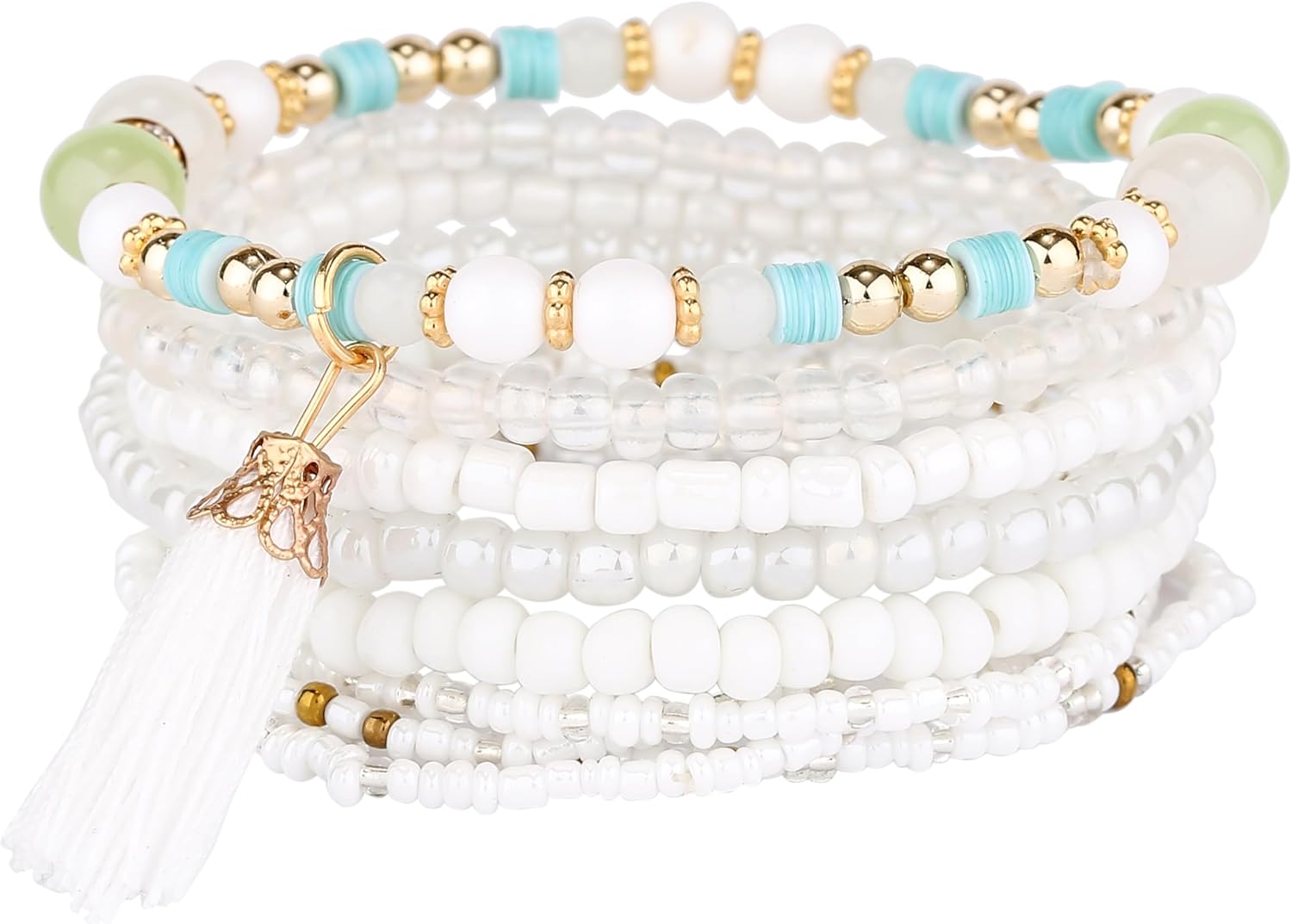 6 sets Bohemian Multilayer tassels bracelet Handmade Wrap Bracelets Bangle Jewelry Bracelets for Women - Image 6