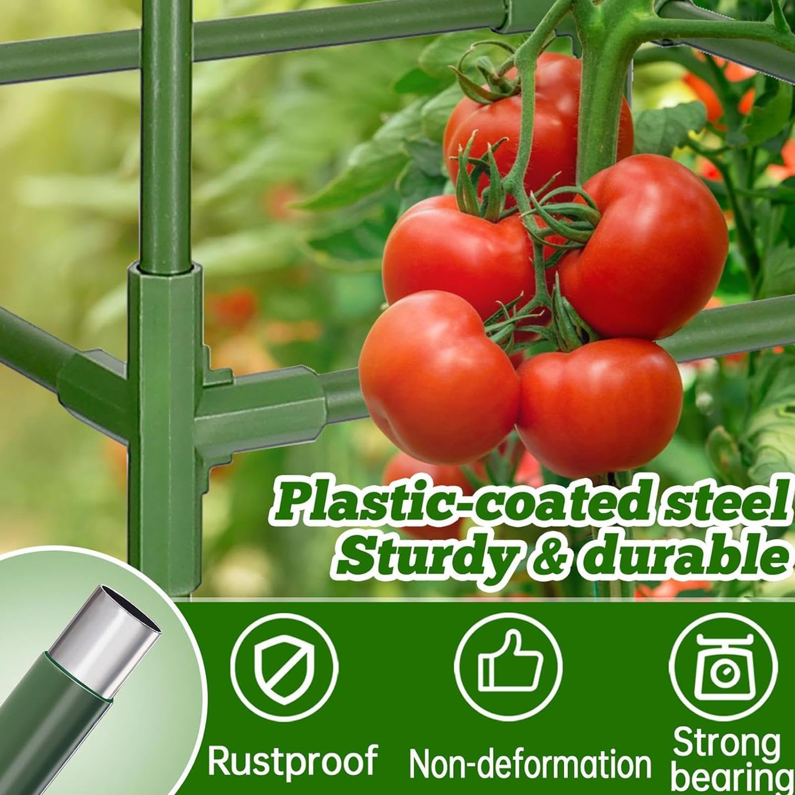 Tomaten-Stützkäfig Hohe Rankkletterhilfe, 3 Stück | Tomatenkäfig Für Den Garten Inklusive Pflanzsack Für Gurken, Paprika, Auberginen Und Auf Terrasse, Garten, Hochbeet