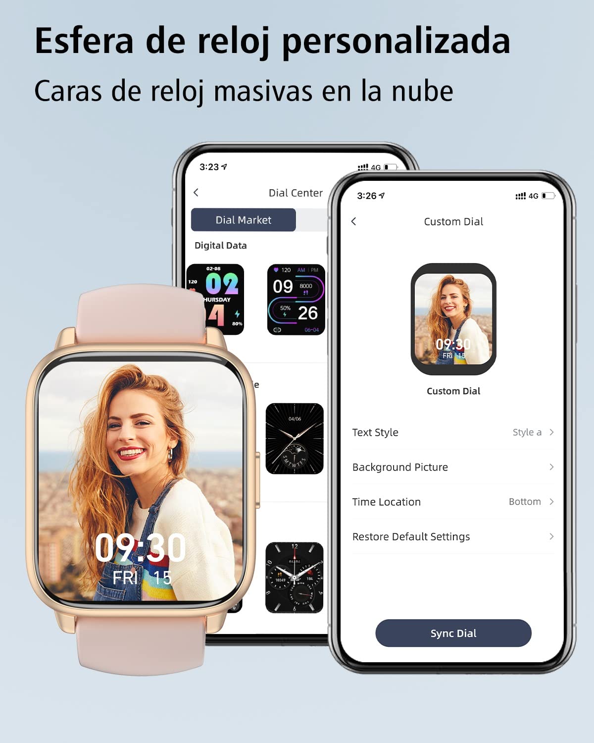 RUIMEN Smartwatch con Llamadas,Reloj Inteligente Haga Reciba Llamada y Asistente Voz, Smartwatch Mujer Hombre con Podómetro Oxígeno Sanguine Impermeable IP68 100+ Deportes Modos Pulsera de Actividad