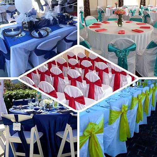 Miniatura 5 de Efavormart - 5 bandas de poliéster morado para silla, lazos para decoración de eventos de boda, decoración de silla, lazos para decoración de