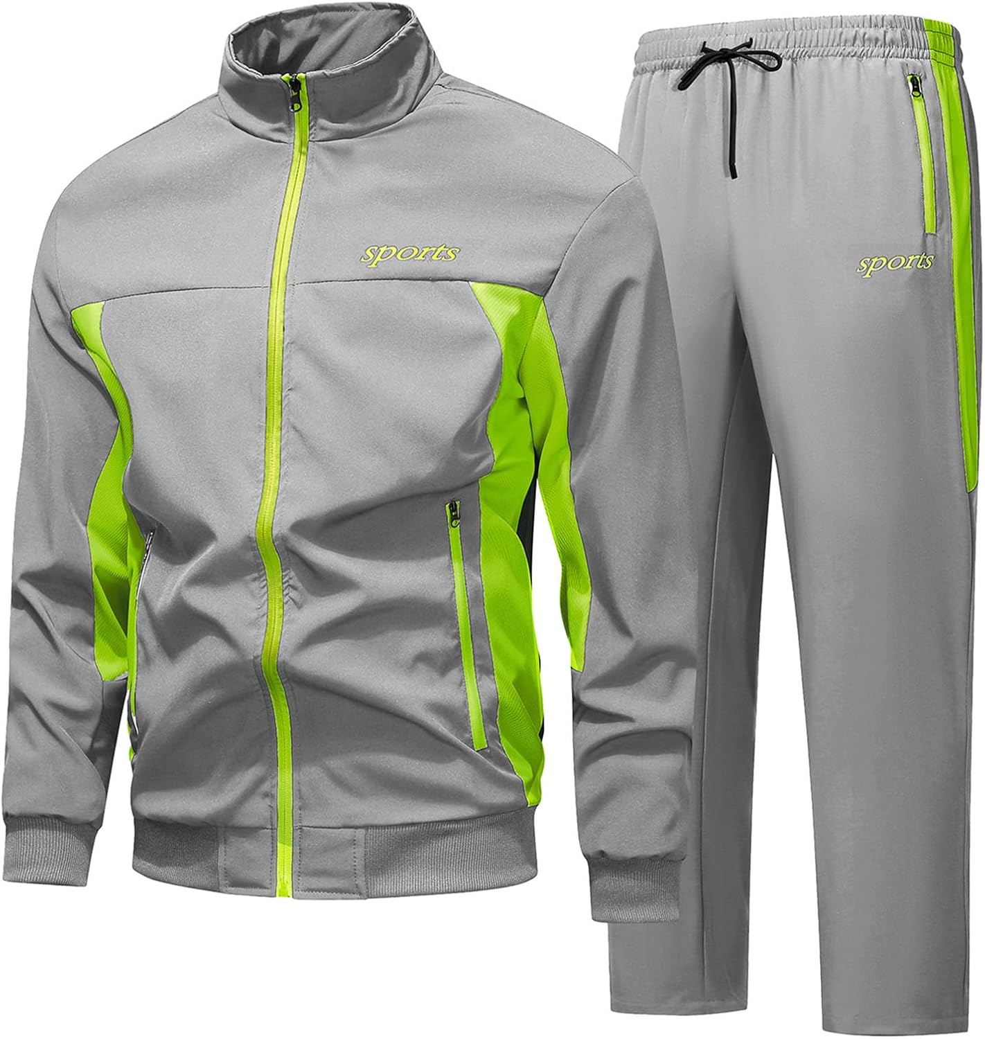 Men's Sports 2 Piece Sportswear Full Zipper Jogging Sportswear Casual Outdoor Workout Sportssuit Sportswear