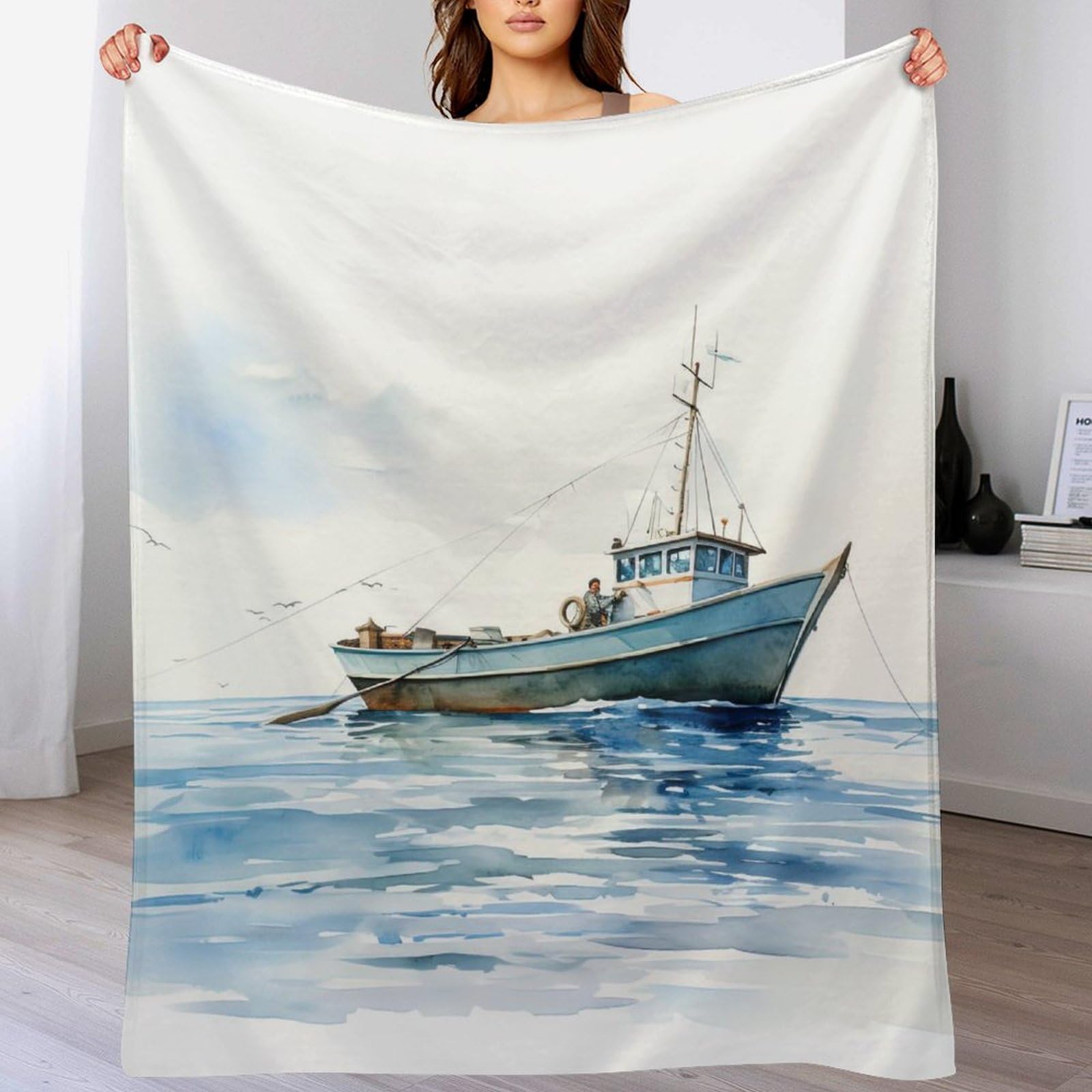 Amazon.com: Vintage Sailing Boat Soft Faux Fur Throw Blanket