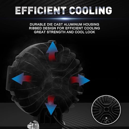 Miniatura 4 de AAIWA - Luz de trabajo LED redonda, barra de luz LED combinada de 60 W con luz de circulación diurna, 2 luces de conducción todoterreno para camión,