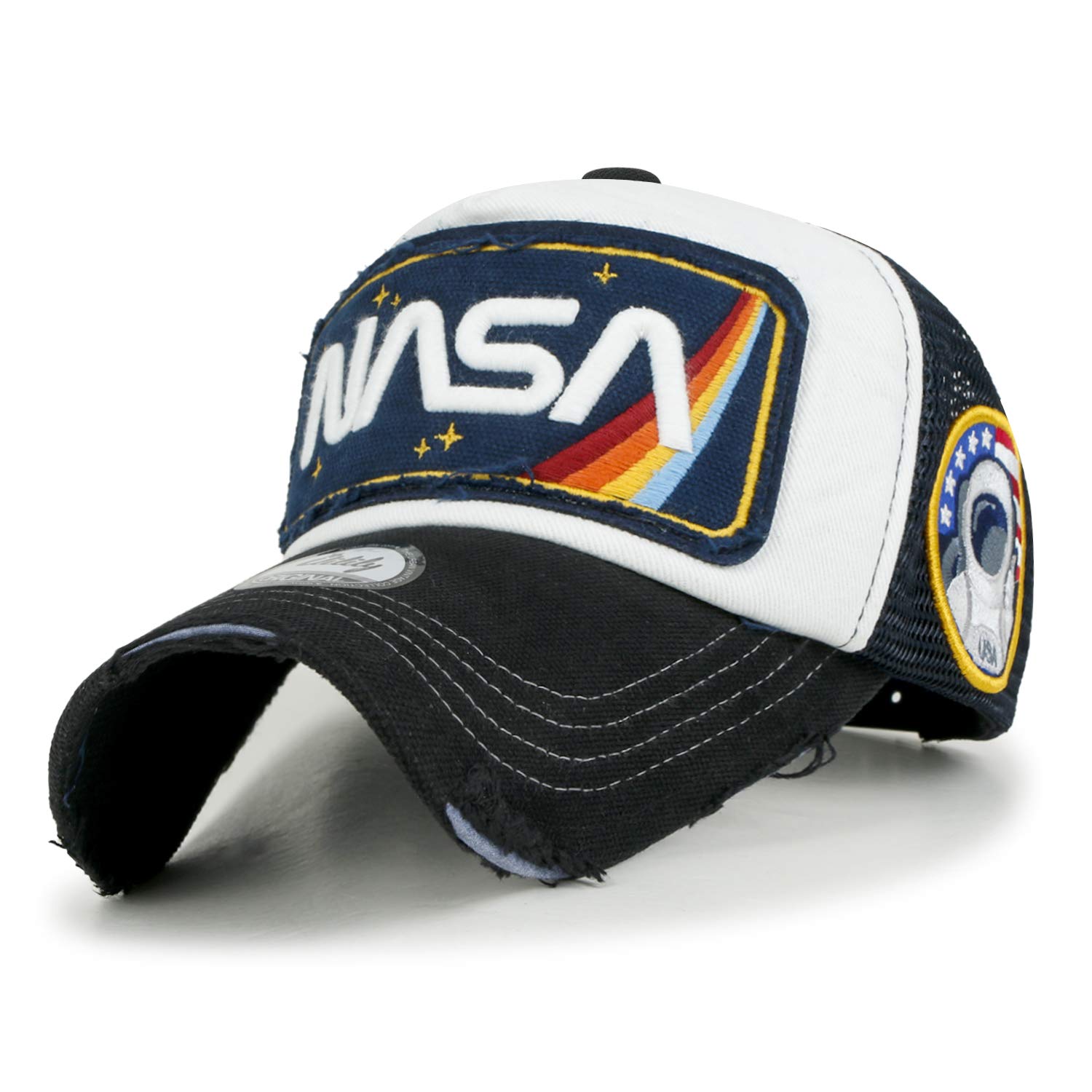 ilililyPremium NASA Worm Logo Embroidery Structured Baseball Cap