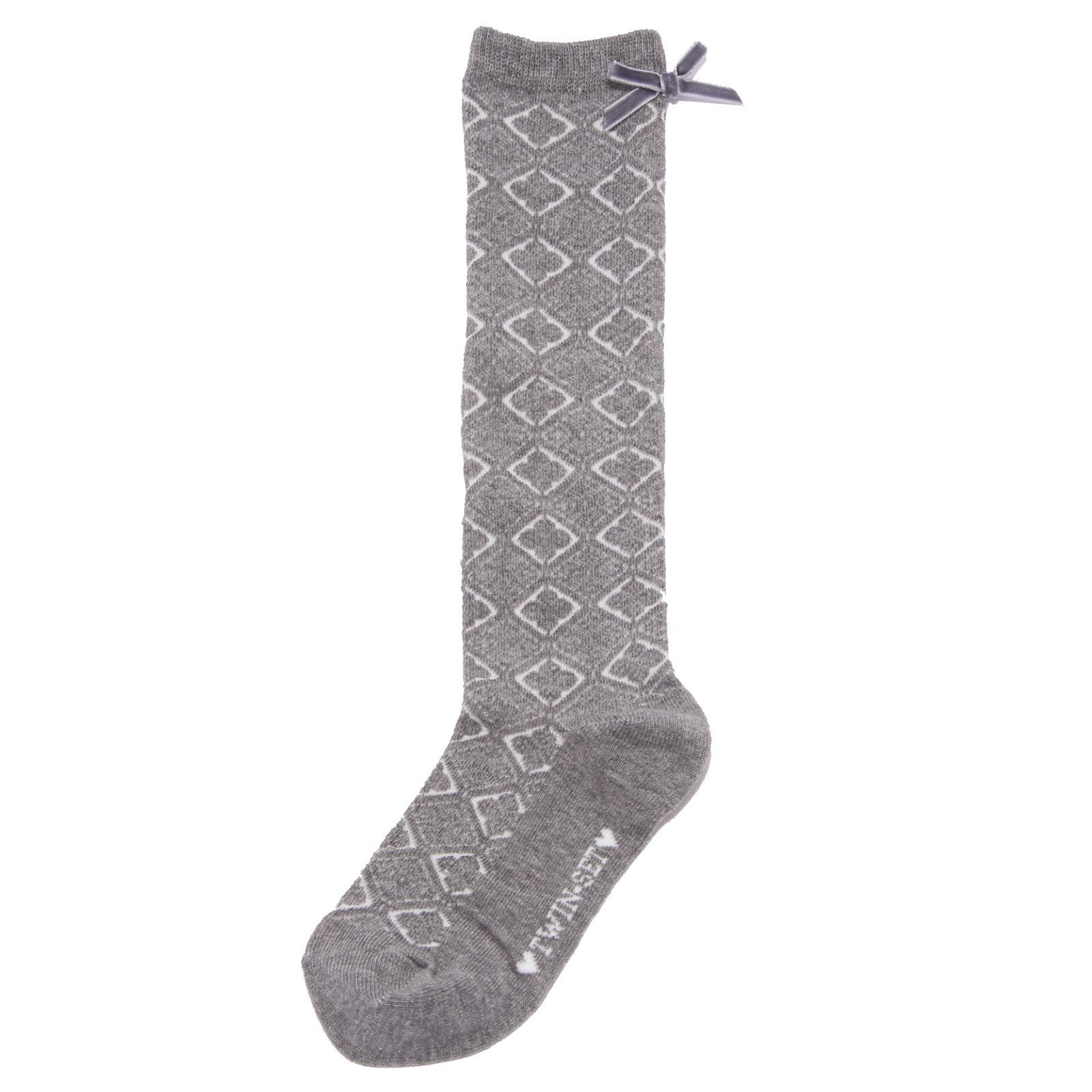 Calze bimba TWIN-SET d'exception par Simona Barbieri en maille grise