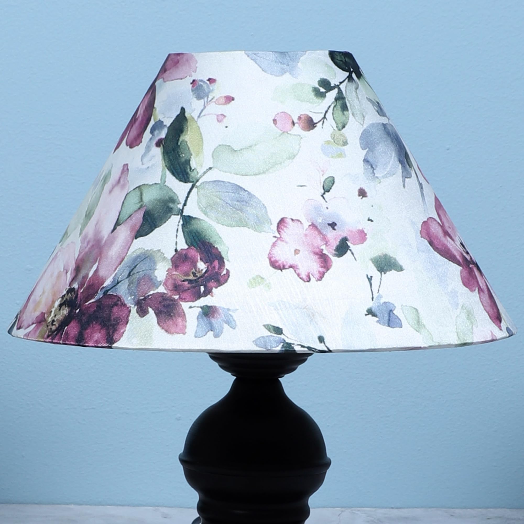 tu casa Urban Radiance Black Metal Table Lamp with Cobra Saffron Print Satin Shade | Decorative Lamp for Bedroom, Living Room, Lounge, Office & Study | Home Décor & Festival Gifting 3
