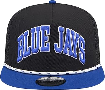 New Era MLB Throwback Meshback Golfer Hat (US, Alpha, One Size, Black/Blue, Toronto Blue Jays)