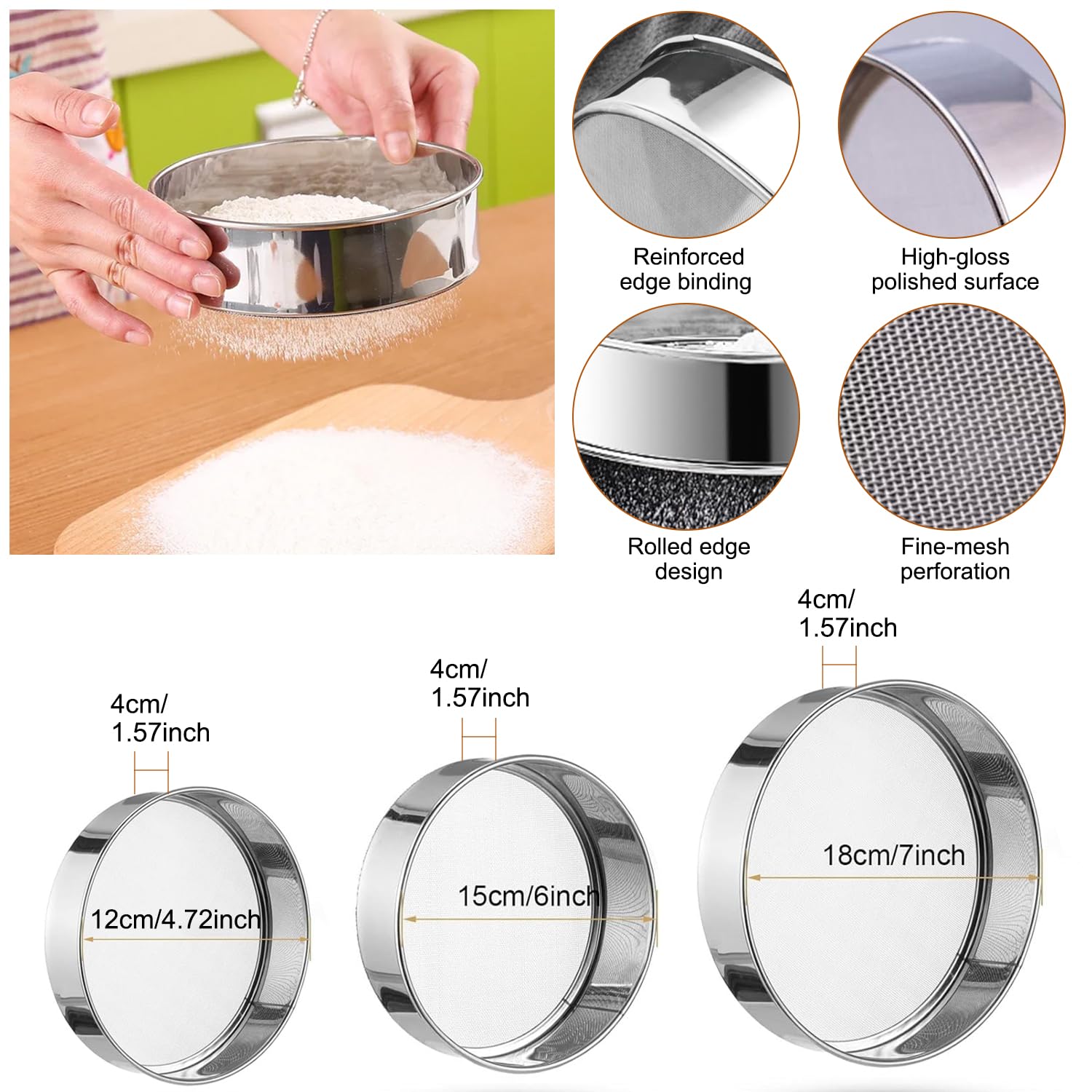 Backunterlage Silikon Groß 70x50cm,Backunterlage zum Teig Ausrollen,3 Silikon Backformen Set,40 Mesh Edelstahl Pollensieb Set,mit ölsprühflasche,Silikonbürste,Teigschneider,für Küche,Backofen,Kuchen
