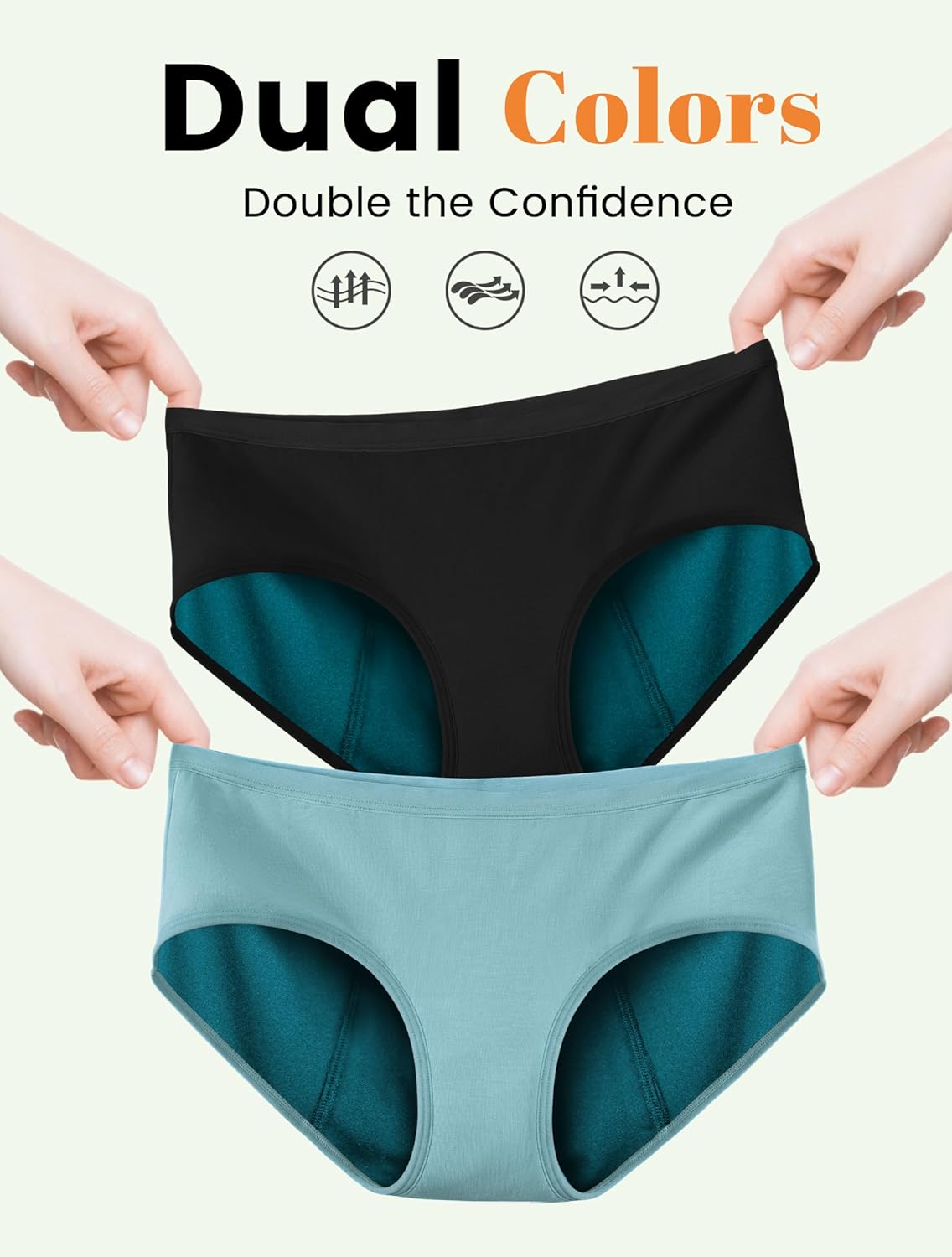 TIICHOO Period Underwear for Women Heavy Flow Soft Menstrual Panties Teens Ladies Leakproof Incontinence 5 Pack - Image 6