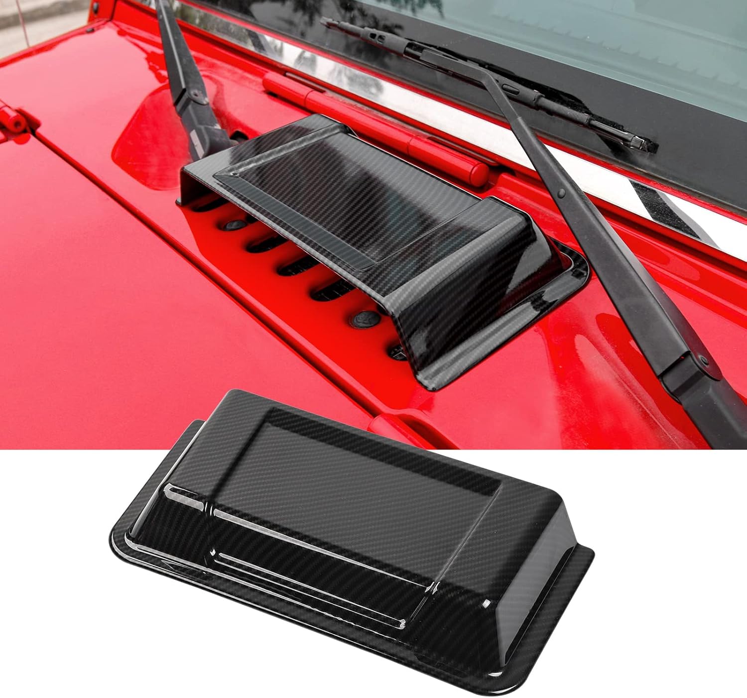 SQQP Carbon Fiber Hood Vent Hood Scoop Vent Cover Trim