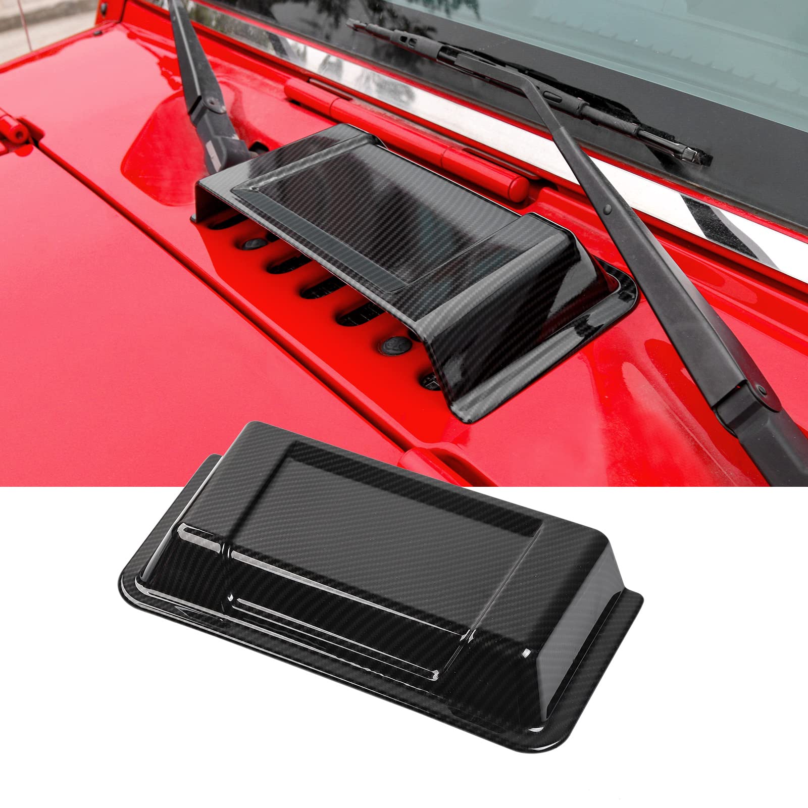 Sqqp Carbon Fiber Hood Vent Hood Scoop Vent Cover Trim